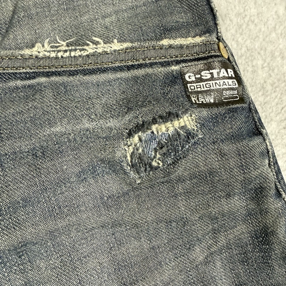 GStar Raw Navy Jack Loose Tapered Jeans Mens 29x30 Distressed Repaired Italy - Picture 3 of 16